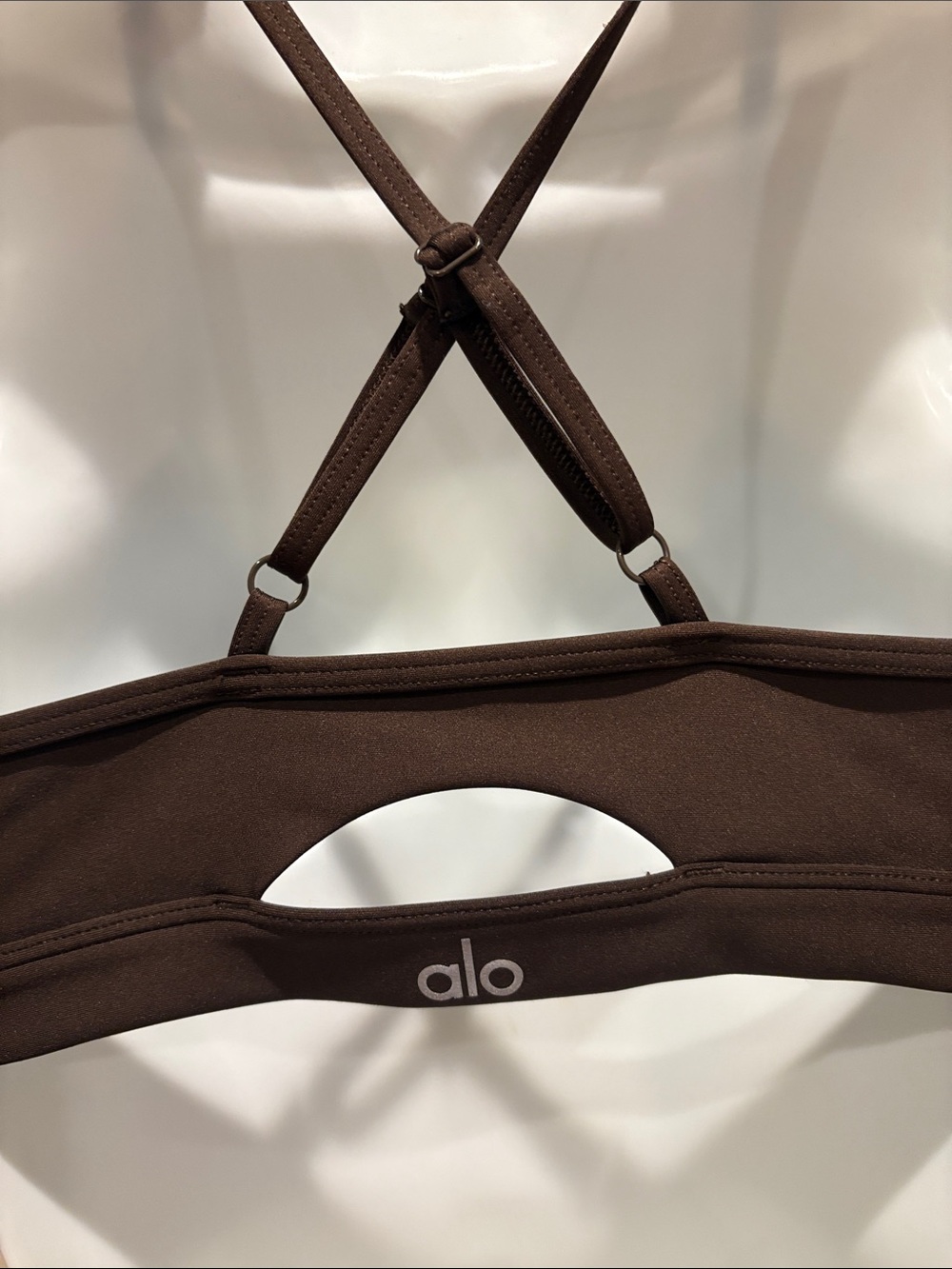ALO Yoga Airlift Intrigue Sports Bra Espresso - Picture 9 of 10